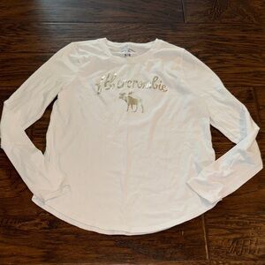 Abercrombie & Fitch Kids White Long Sleeve Tee